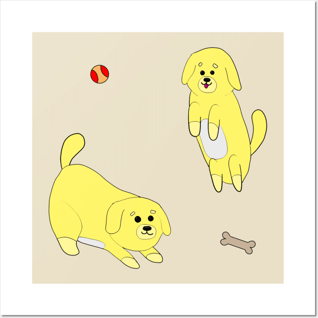 Playful Pups Wall Art by alisadesigns